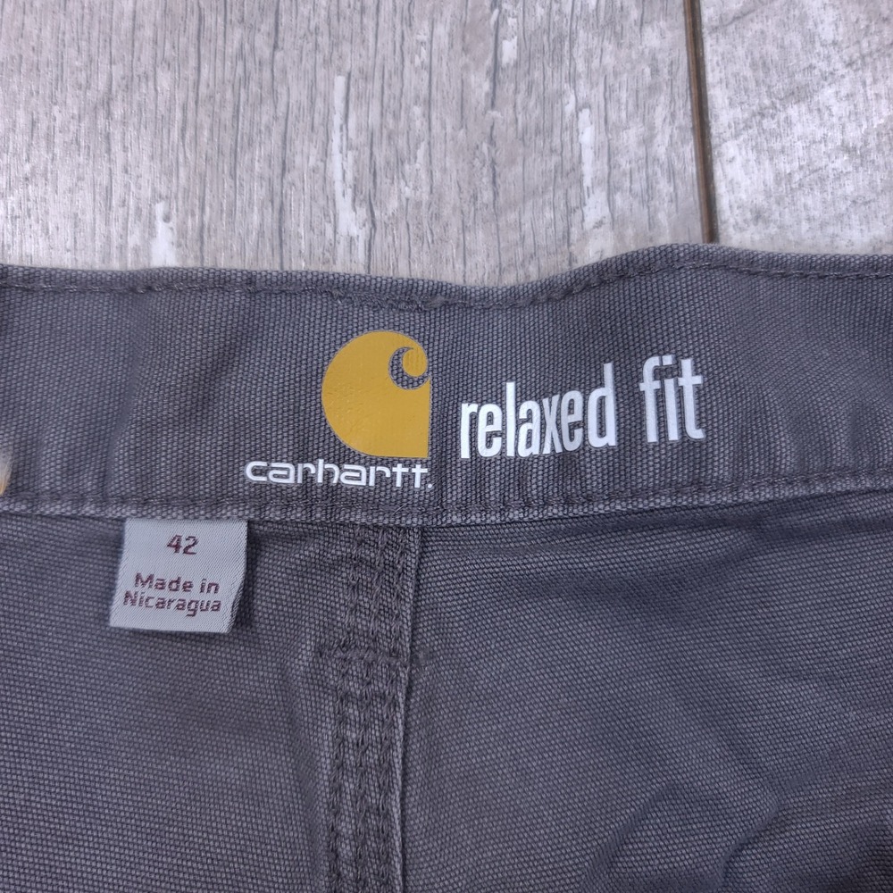 Carhartt Work Shorts Mens 42 Gray Relaxed Fit Canvas Rugged Flex 102514-039 - Picture 5 of 7